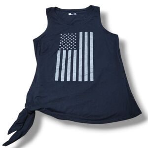Xersion Top Size Large LG Women's Tank Top American Flag Graphic Print Tank Top